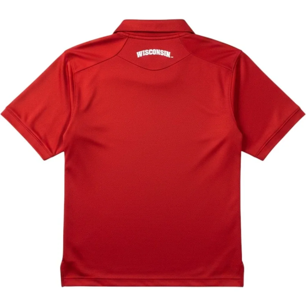 Adidas Wisconsin Badgers Red Climalite Performance Polo Shirt Mens XLarge